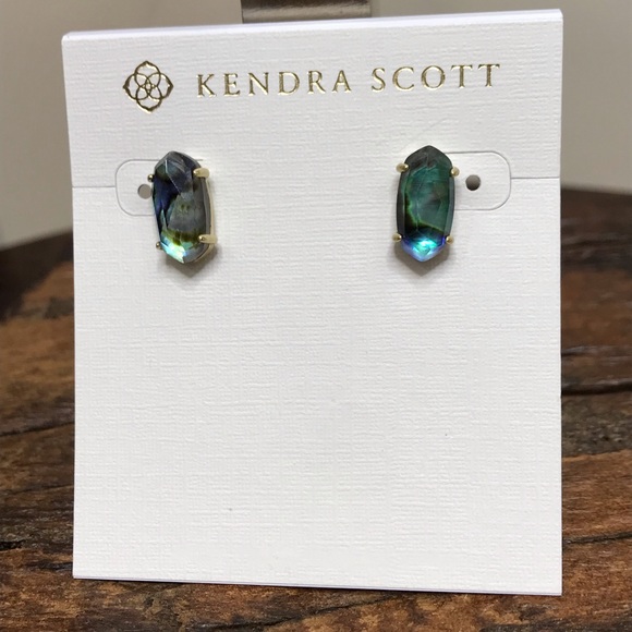 NWT Kendra Scott Betty Earrings in Abalone Shell! - Picture 2 of 7